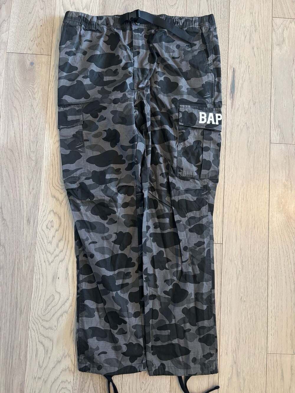 A Bathing Ape BAPE Dev-Ops-Proper-Uniform Grey Camo Cargo Pants Size M